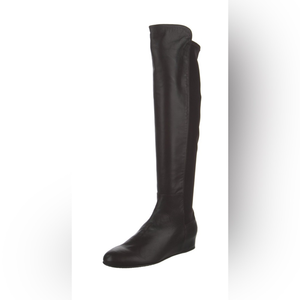 Stuart Weitzman 50/50 Leather Knee-High Boots 9.5 Dark Brown - Picture 2 of 5